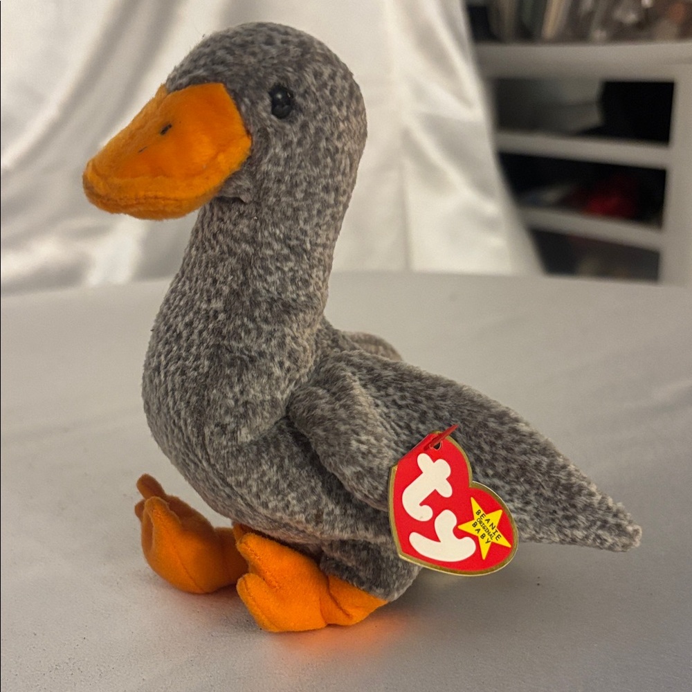Ty Gray and Orange Goose Plush